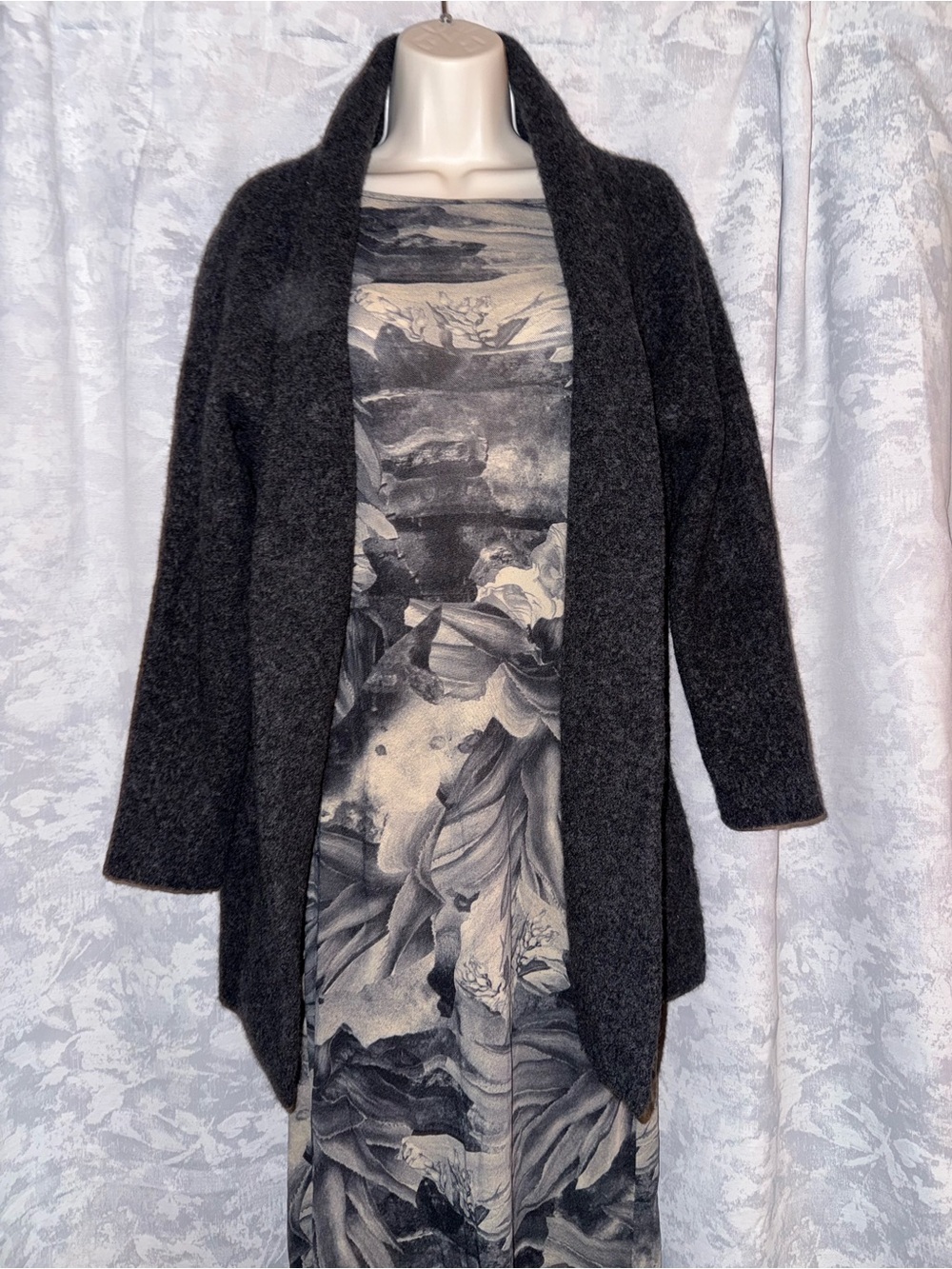 AllSaints Charcoal Open Cardigan Sweater